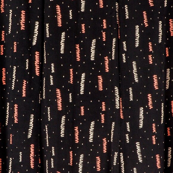 West End Womens Midi Skirt S Y2K Black Orange Stretch Flare Whimsigoth Elastic - Picture 3 of 6